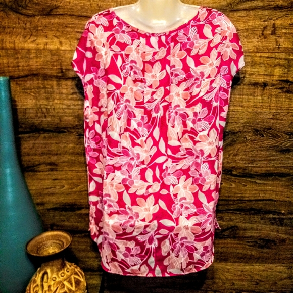 Stylus Top Size XL Pink Floral High Low - Picture 3 of 8